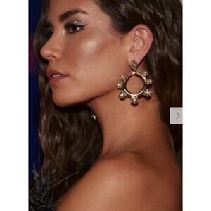 Rae Gold Rhinestone Statement Earrings